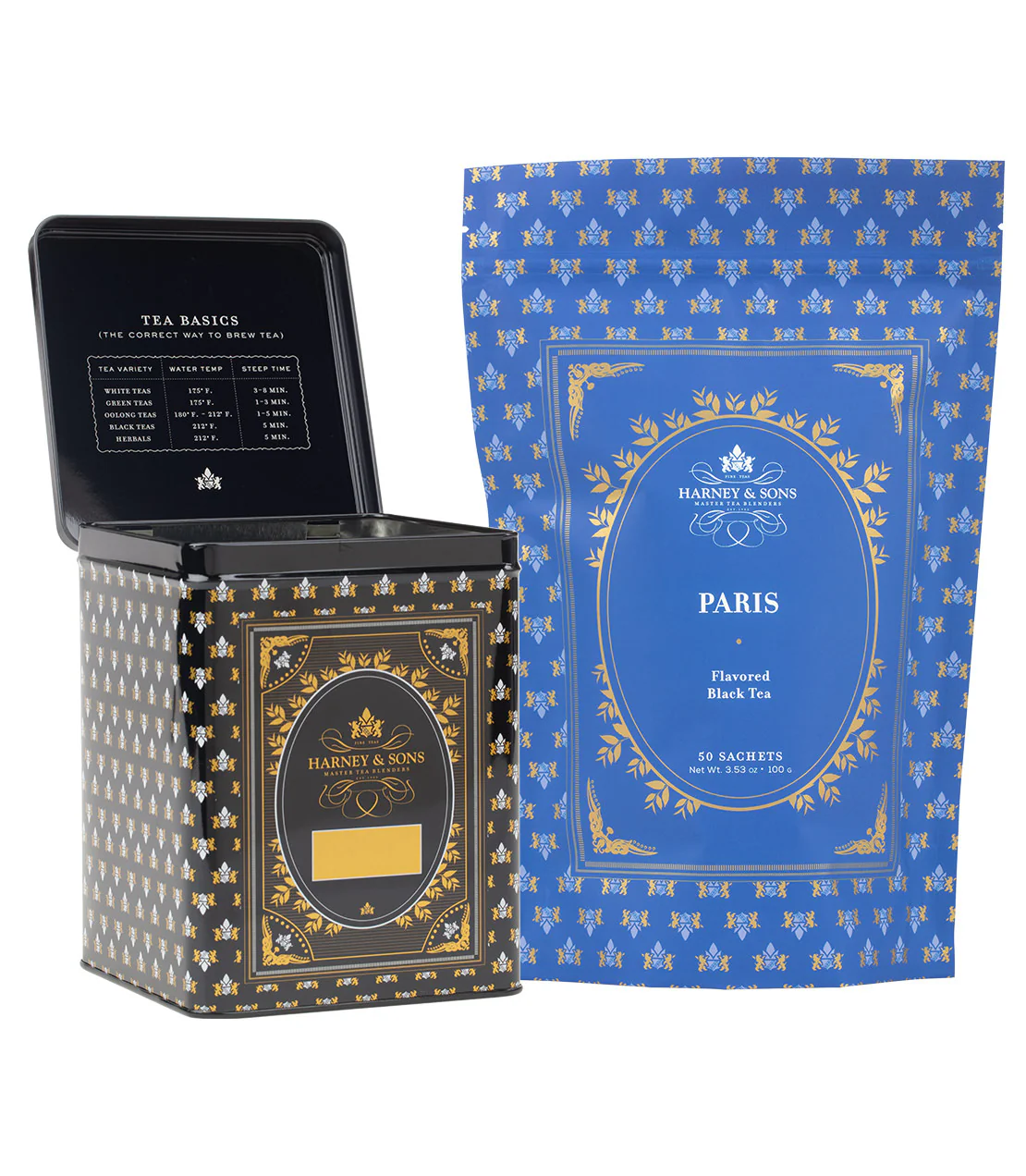 Harney & Sons 50 CT Hinged Canister Bundle - Paris Sachets