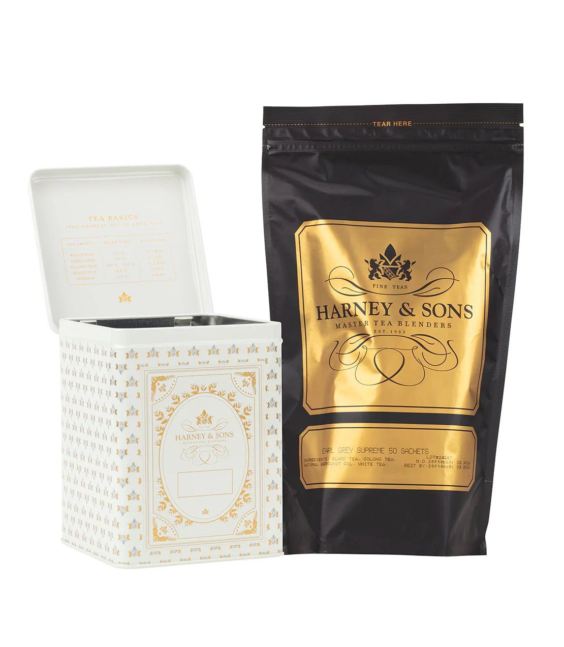 Harney & Sons Hinged Storage Canister – Earl Grey Supreme Loose Tea Bundle - Image 2