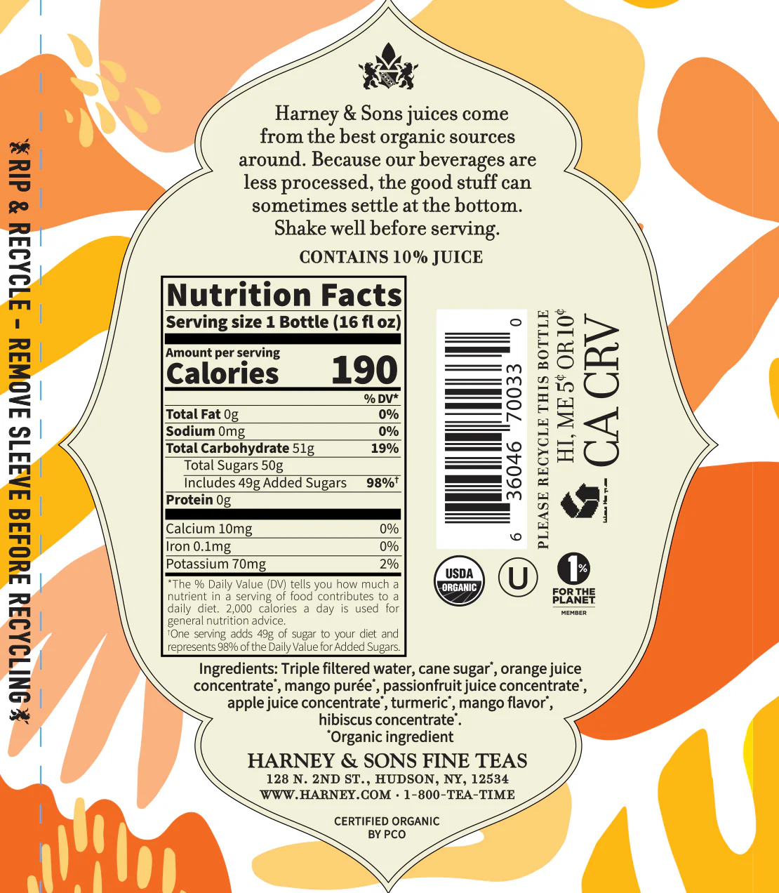 Organic Orange Mango Juice Drink - Image 2