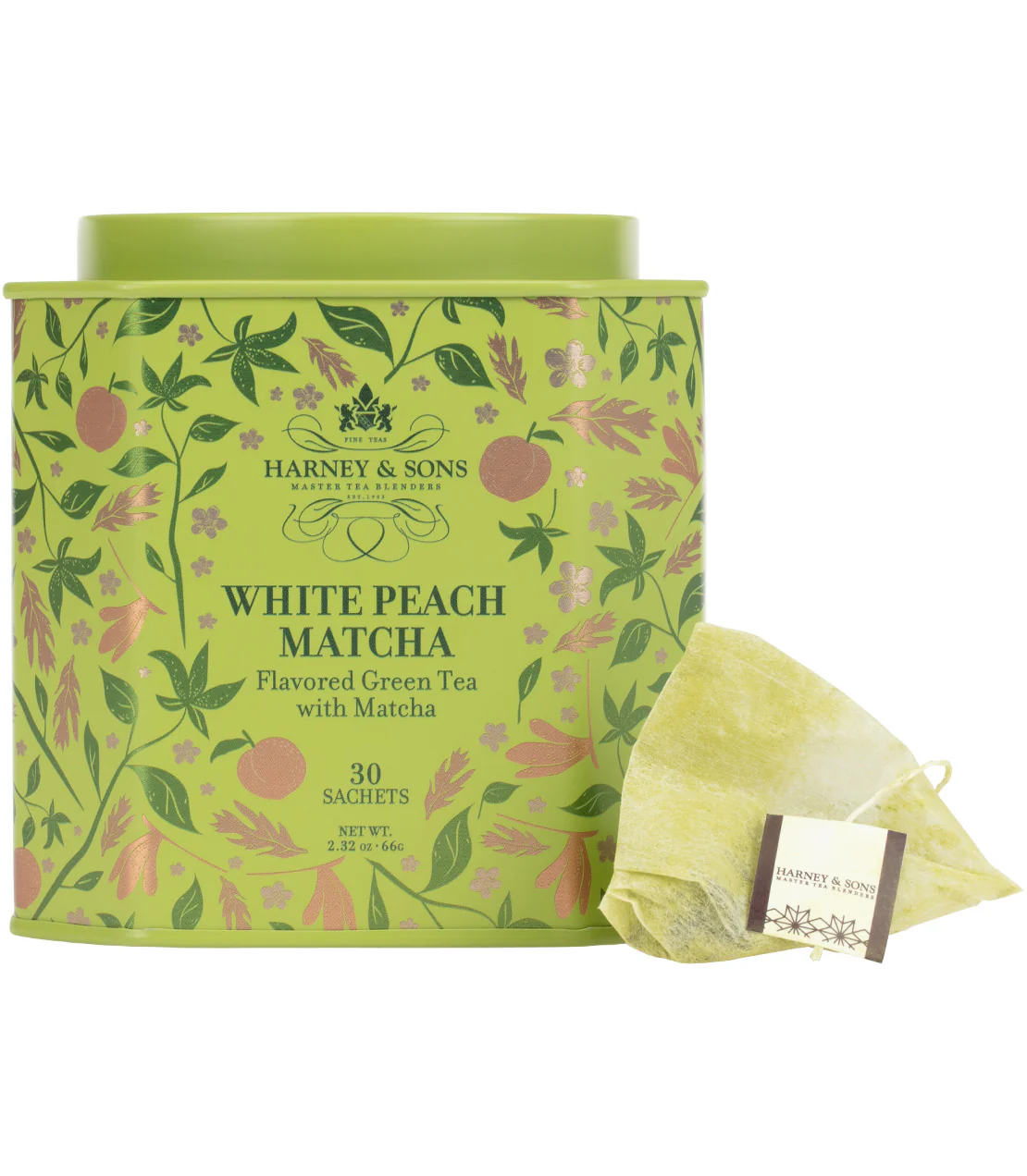 White Peach Matcha, Tin of 30 Sachets - Image 2