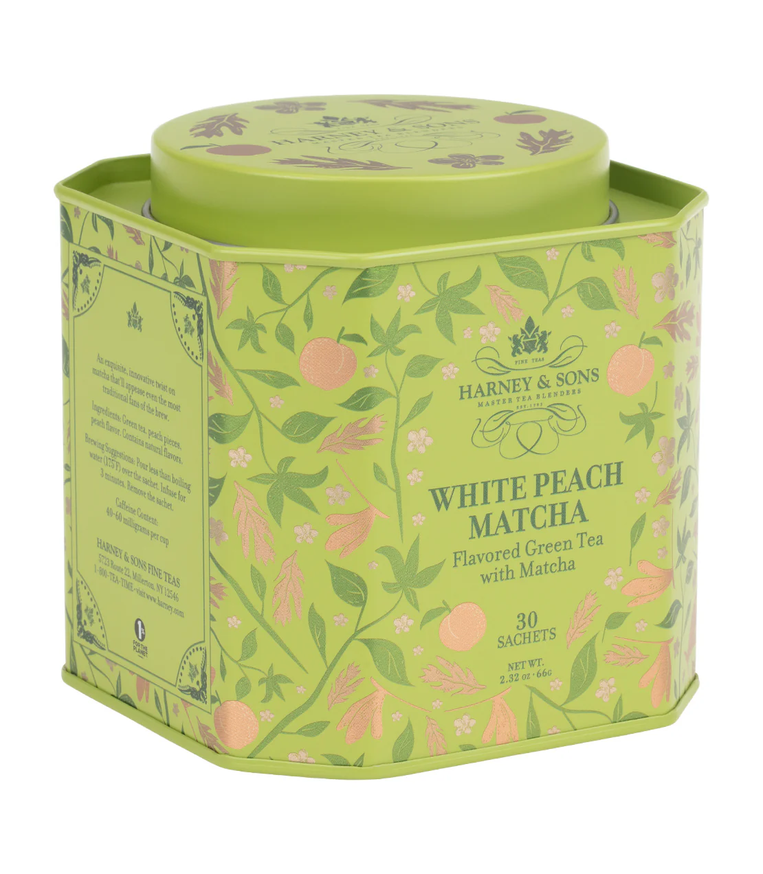 White Peach Matcha, Tin of 30 Sachets - Image 4
